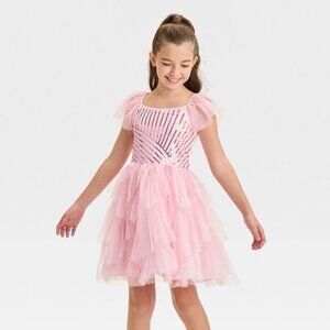 NWT Girls Wicked Glinda Halloween Costume Cosplay Dress Light Pink Size 14 XL